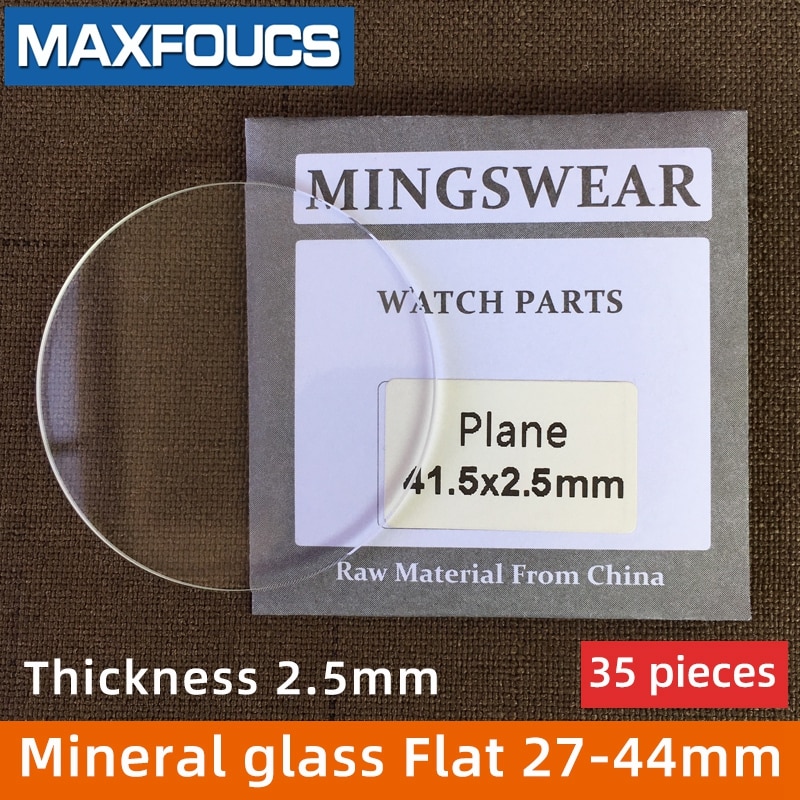 Tafel Glas Ronde Glad Platte Mineraal Glas Dikte 2.5 Mm, Diameter Van 27 Mm ~ 44 Mm, 35 Stuks