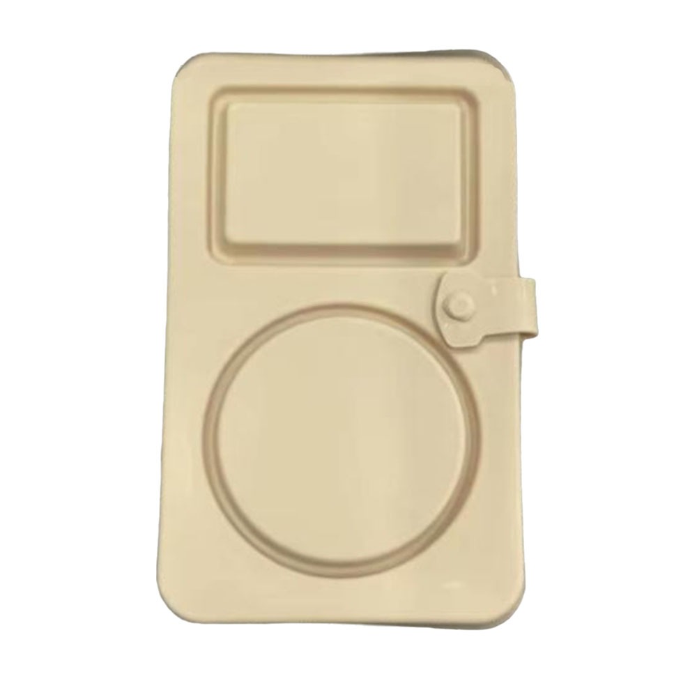 Conteneurs de collations réutilisables en Silicone, boîte à serpent pliable et étanche à Double compartiment avec couvercle, conteneurs d'assaisonnement de Sauce pour la maison: vert clair