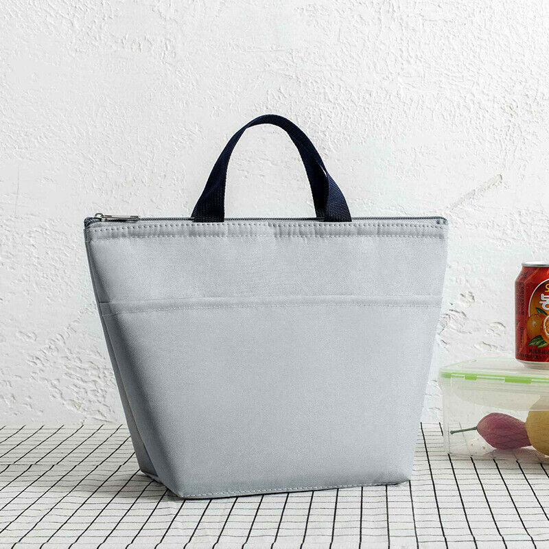 neueste Heiße Feste Mittagessen Tasche Isolierte Frauen Männer Tote Thermische Kasten Kühler Reise Picknick Tragen Tasche Mittagessen Taschen: Grau