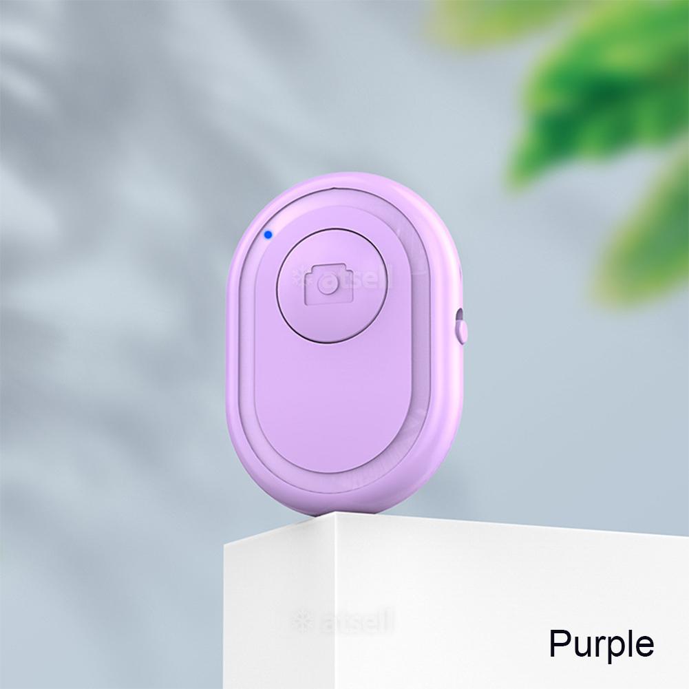 Mini-fernbedienungsknopf mit bluetooth-funktion, kabelloser Regler, selbstauslöser-Stock für sterben kamera, auslöser für selfies für ios: Lila