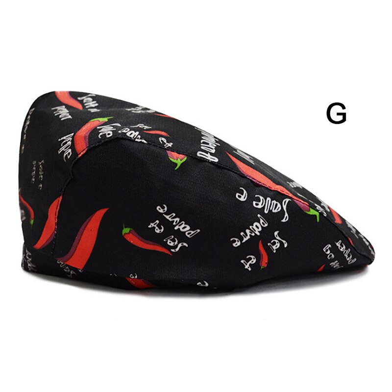 Boina de algodón para hombre, gorro plano para vendedor de periódicos, conductor, café, restaurante, camarero, cocina, accesorios de ropa de trabajo, sombrero informal de dibujos animados: G