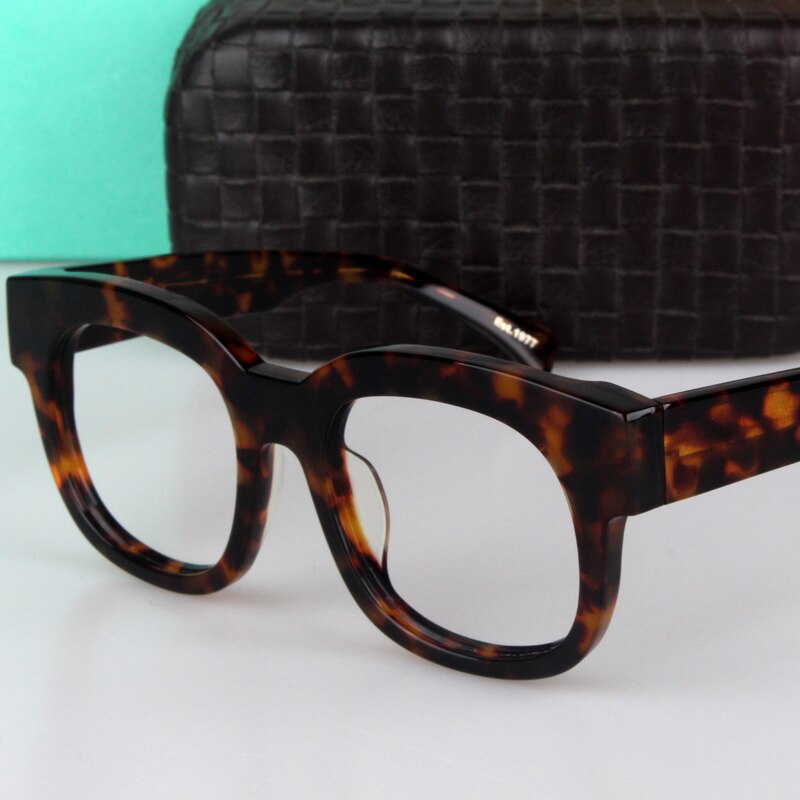 Zerosun tortoise glasögon bågar man kvinnor vintage glasögon herr kvinnlig tjocka kant glasögon glasögon nörd acetat optisk lins: Sköldpadda