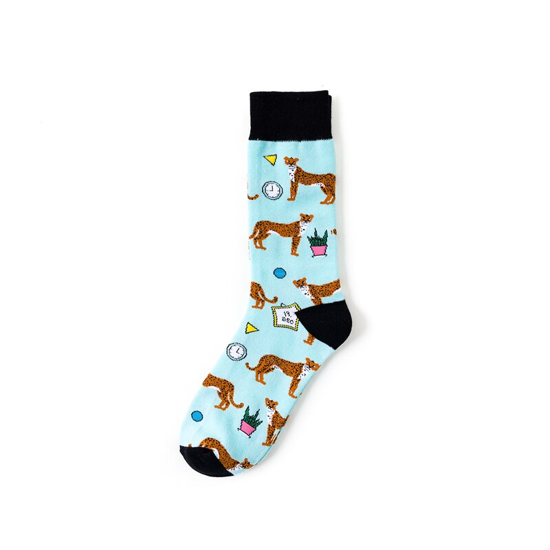 1 Pair Female Socks Cartoon Bear Deer Leopard Cute Funny Casual Women Cotton Sock Hosiery Streetwear Harajuku Crew Sock: 3