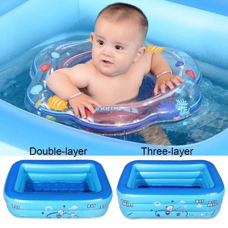 Children&#39;s inflatable swimming pool bath tub baby kids home outdoor large swimming pool inflatable square swimming pool