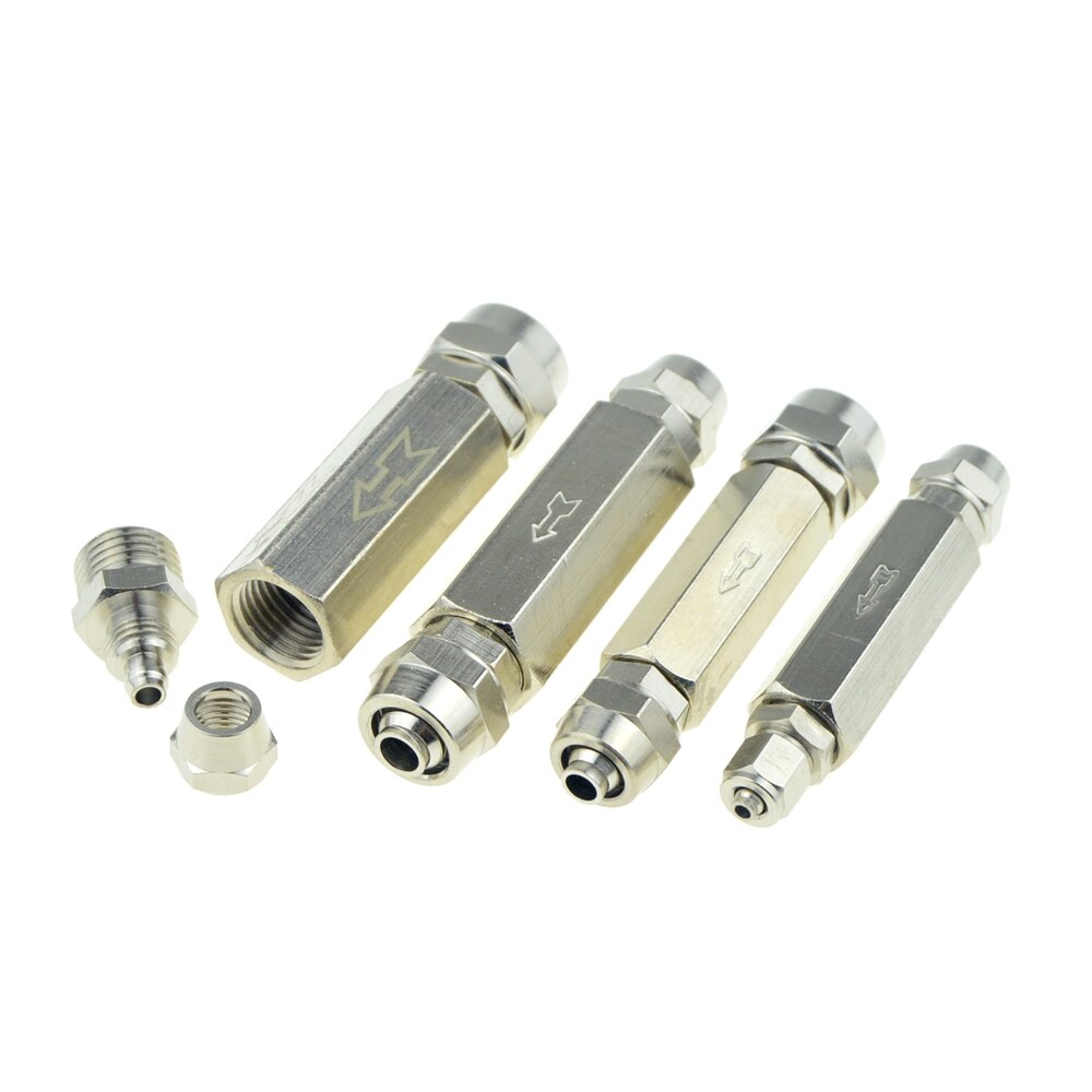 Pneumatisk backventil 6mm 8mm 10mm 1/4 od slang envägsventil luftgas enkelvägs mässingsventil luftkompressor rörkopplingsadapter