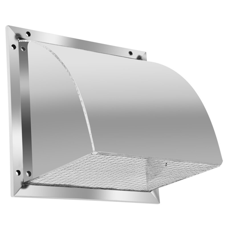304 Roestvrij Staal Buitenste Muur Regenhoes Voorruit Ventilator Air Outlet Cover Kap Uitlaat Vent Vierkante Kap
