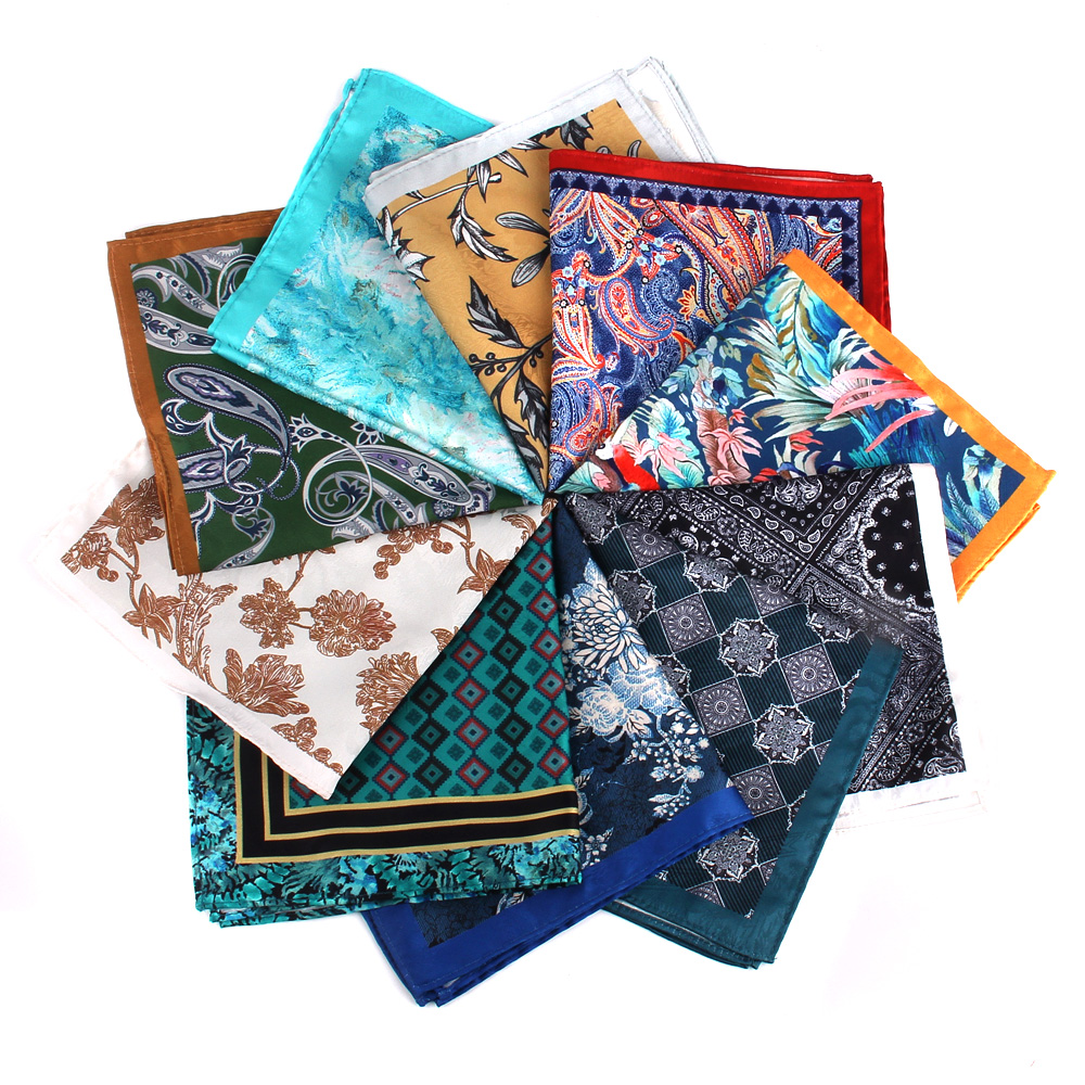Print Pocket Square For Men Women Floral Printing Kerchief Men's Handkerchiefs Soft Suits Square Handkerchief Towels Scarves