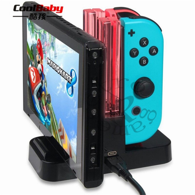 Joy-Con Charging Dock with 4 Charging Dock and LED Indication for Nintendo Switch Controller Charger