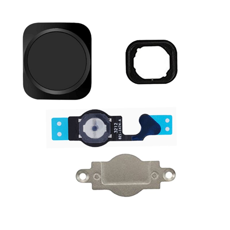 4pcs/lot For iPhone 5 5G Home Button Flex Home Button Menu with Flex Cable Key Cap Black & White