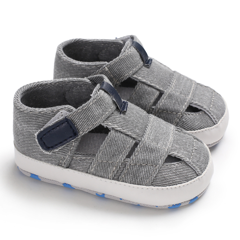Baby Zachte Zolen Ademend Comfort Zomer Sandaal 0-18 Maanden Baby Peuters In Effen Kleur: gray / 13-18 months