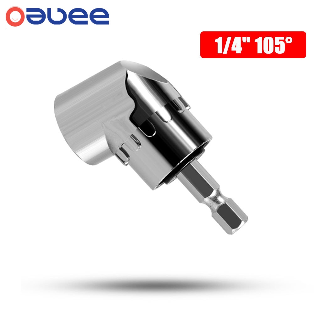 Oauee 105 vinkel skrutrekker sett stikkontakt holder adapter justerbare biter bor vinkel skrutrekker verktøy 1/4 '' sekskantet stikkontakt