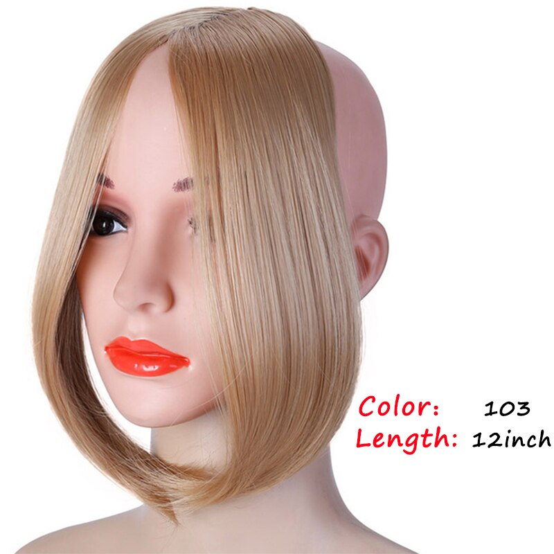 AOOSOO frangia a metà punta superiore capelli pezzo, parrucca fatta a mano per capelli lisci, alternativa invisibile naturale al pezzo di capelli sintetici: 103