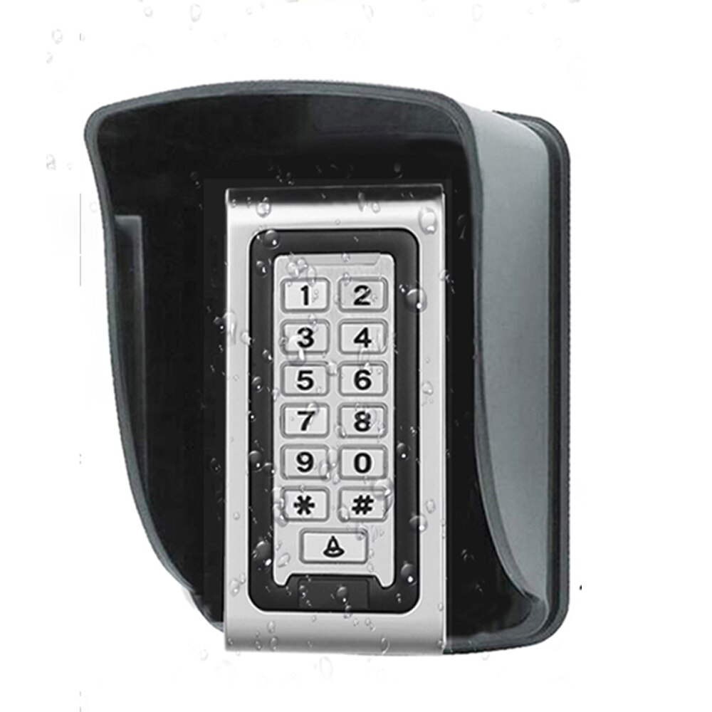 LUCKING DOOR Metal 125KHz Rfid Access Control Keypad W/ 2000 Users 125KHz Card Reader Keypad Key Fobs Door Access Control System: AC and Cover