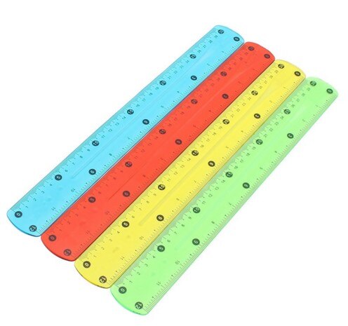 1pc søde bløde linealer 30cm farvede elever speciel dobbeltskala blød lineal kontor skole papirvarer