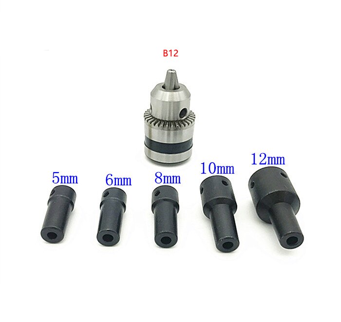 B12 drill chuck is suitable for 5mm, 6mm, 8mm, 10mm, 12mm motor shaft connecting rod: Brown