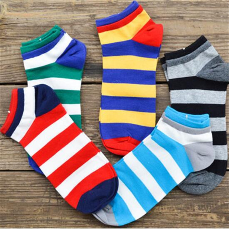 ! sokker herre bomuld forår sommer og efterår sortstribede strømper herre og mænd farverige kunst korte sokker til mænd