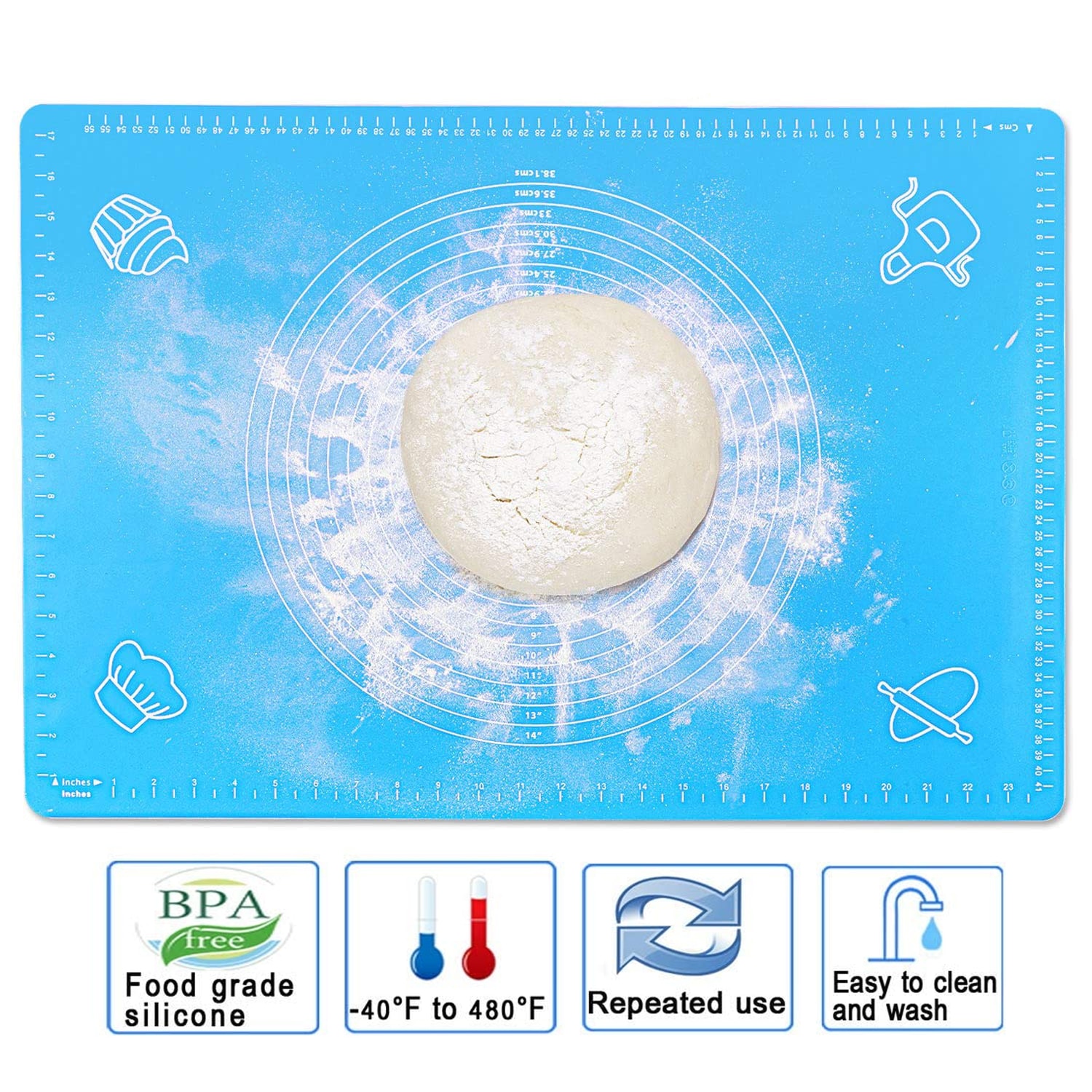 Feuille pour pâte à Pizza, pâtisserie, pâtisserie, ustensiles de cuisine, tapis de cuisson antiadhésif en Silicone