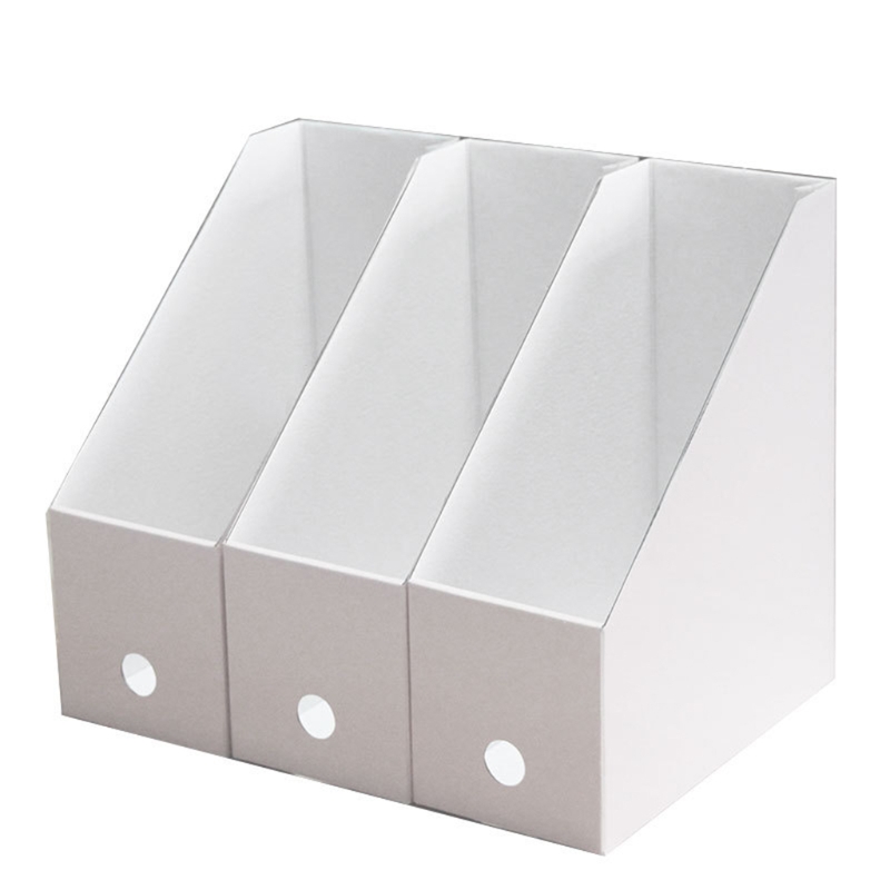 Multifunctional Corrugated Cardboard Desk File Storage Box Foldable Magazine File Holder Desktop Sundries Organizer HCCY