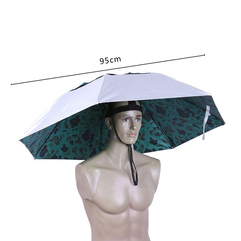 Foldbart hoved paraply hat fiskeri hætter anti-regn anti-uv udendørs bærbar rejse vandreture strand fiskeredskaber pesca regn gear: 2
