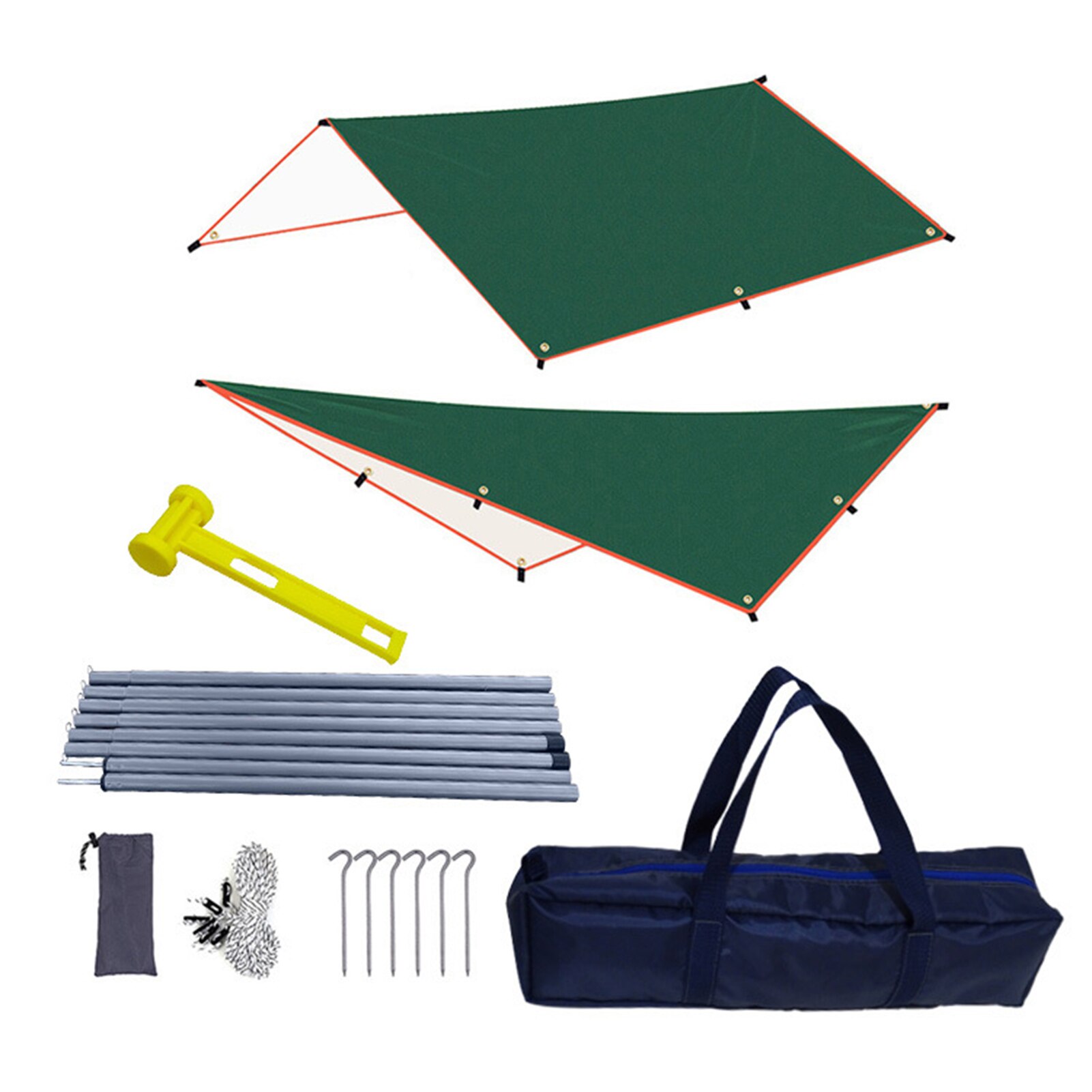 Luifel Tent Regen Vliegen Tarp Waterdichte Outdoor Tent Tarp Camping Zonnescherm Luifel Picknick Mat Voor Camping Picknick Accessoires: Blue