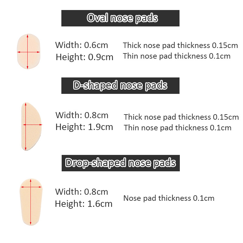 4Pair Soft Foam Nose Pads Self Adhesive Eyeglass Nose Pads Unisex Anti-Slip Eyeglass Nose Pads Thin Nosepads For Glasses
