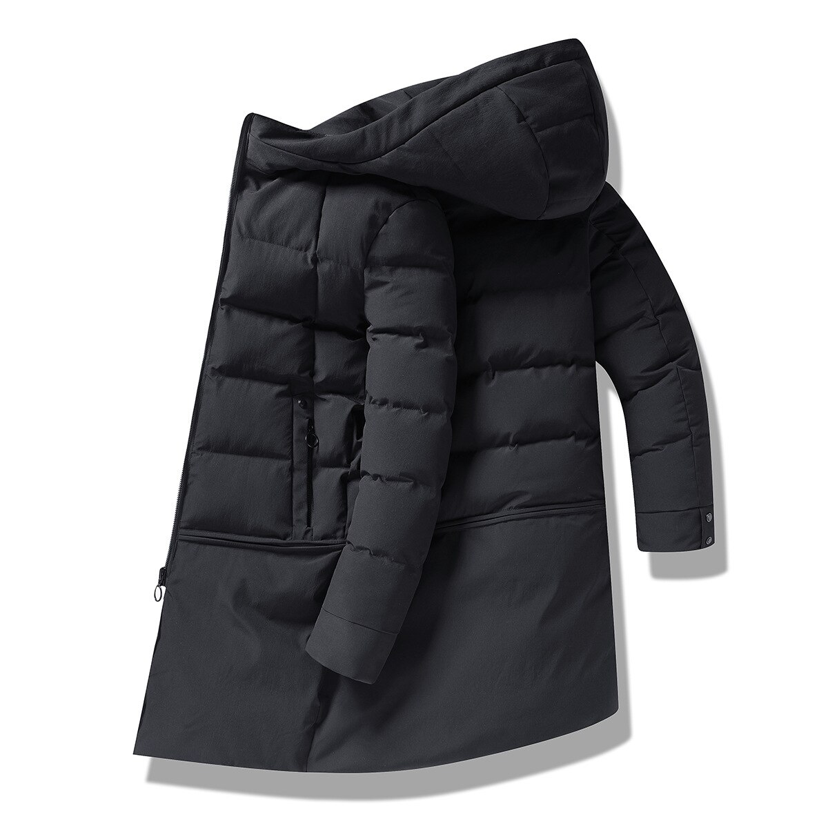 Vinterjakke menn parkas kåpe tykk varme parkas hette holde varmen lang overjakke avslappet løs snø jakke jakke pluss størrelse m-xxxxl