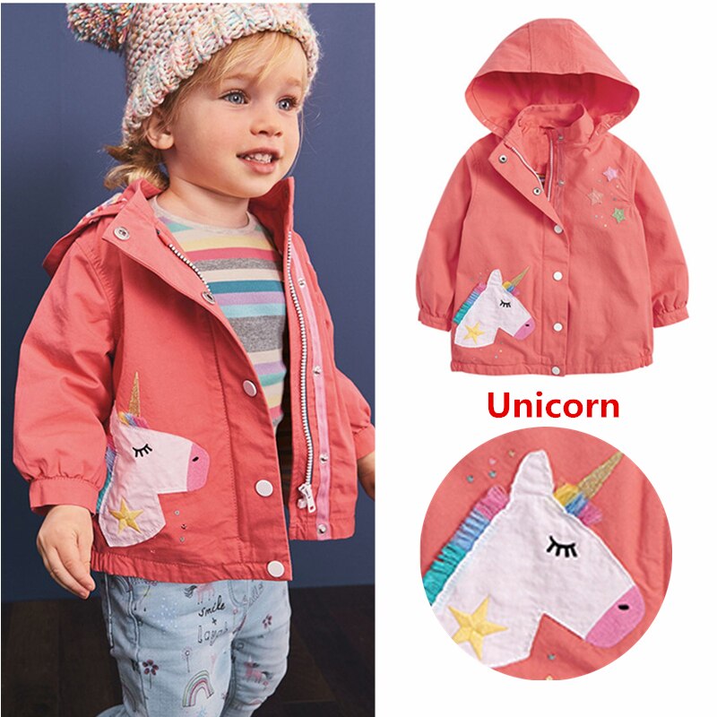 Ragazzi di autunno del Cappotto Delle Ragazze di Inverno Cappotto Cappotto di Pioggia Giacca Primavera Manicotto Pieno unisex Dei Bambini Del Fumetto Unicorno con Cappuccio Della Tuta Sportiva Dei Bambini ops