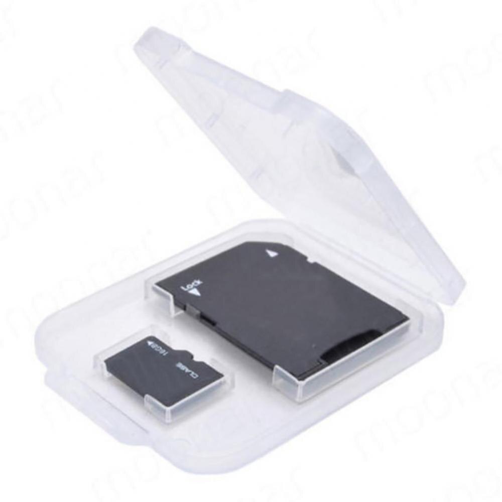 5Pcs Sd Card Case Transparante Standaard Sd Sdhc Microsd Case Box Tf Protector Houder Witte Doos Carry Storage sd Case