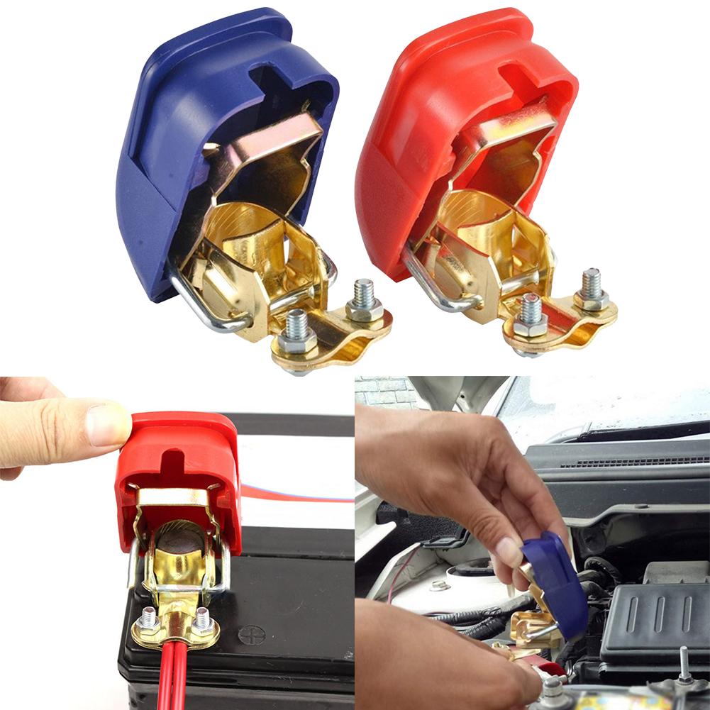 2 piezas Auto coche 12V terminales de la batería del coche abrazaderas de interruptor de liberación rápida de elevación positiva y negativa