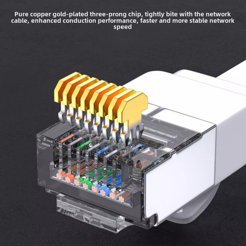 10 Gigabit Kot7 Płaski 90-stopniowy kabel Ethernet Kot6A GB TV router Linia szerokopasmowa Uniwersalny przewód sieciowy typu L w górę w dół RJ45