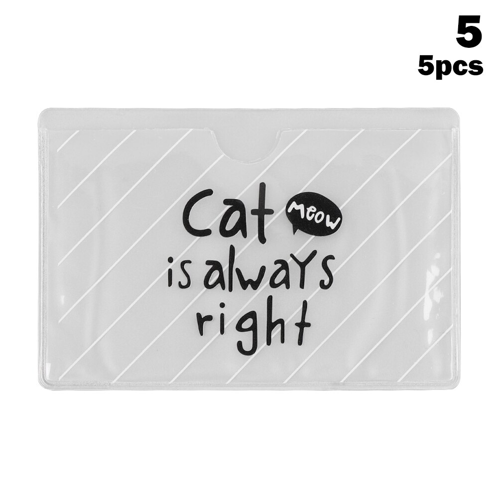 5 PCs Cute cartoon student bank credit card protective cover PVC translucent frosted card holder Protector Case for girls: 5