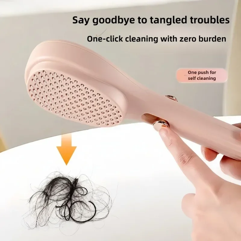 Brosse de Massage du cuir chevelu blanc rose bleu, peigne télescopique Portable, peigne à cheveux autonettoyant pour femmes, outil de coiffure de Salon, peigne magique Compact