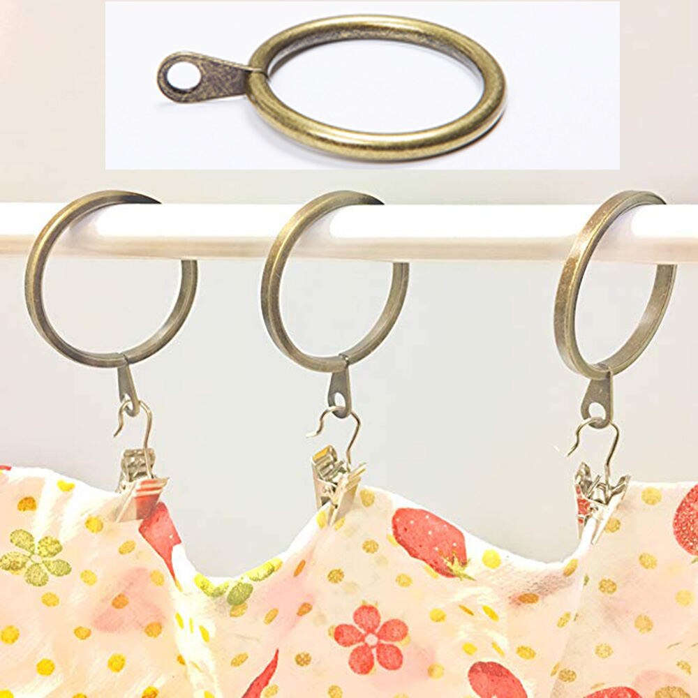 28pieces /Lot 38mm Hanging Curtain Rings Shower Curtain Tie Drapery Clamps Bath Curtain Rod Hook