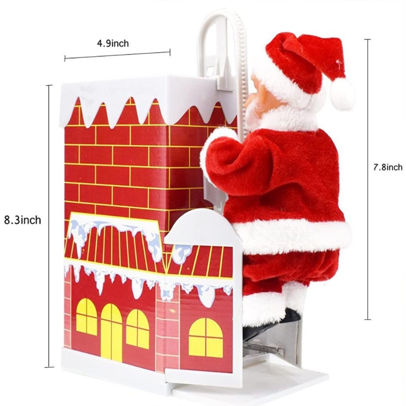 Elektrische Schoorsteen Klimmen Kerstman Met Muziek Kerst Decoratie Pluche Pop Speelgoed Creatieve Jaar Cadeaus Voor Kinderen