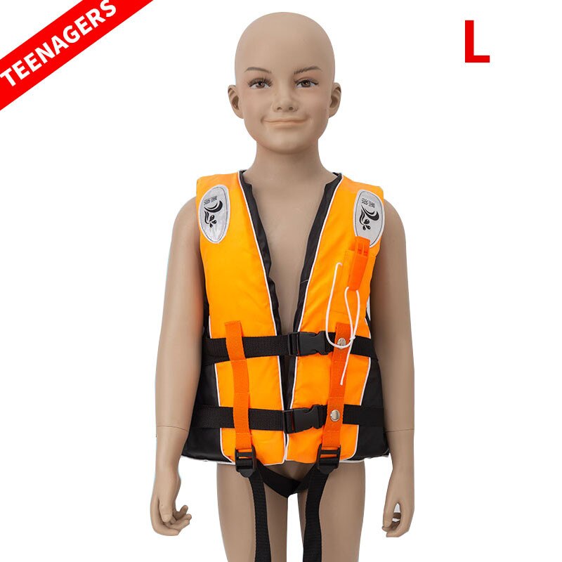 Adult Life Vest Jacket Polyester Swimming Boating Ski Surfing Survival Drifting Life Vest with Whistle Water Sports Man Jacket: Orange L