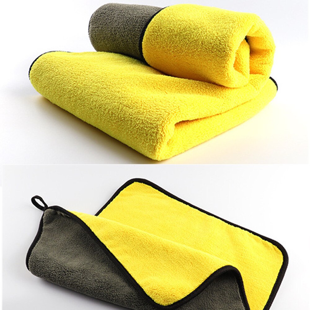 5/10 st bilvård polering tvätt handdukar plysch mikrofiber tvätt tork handduk stark tjock plysch polyester fiber bil rengöringsduk