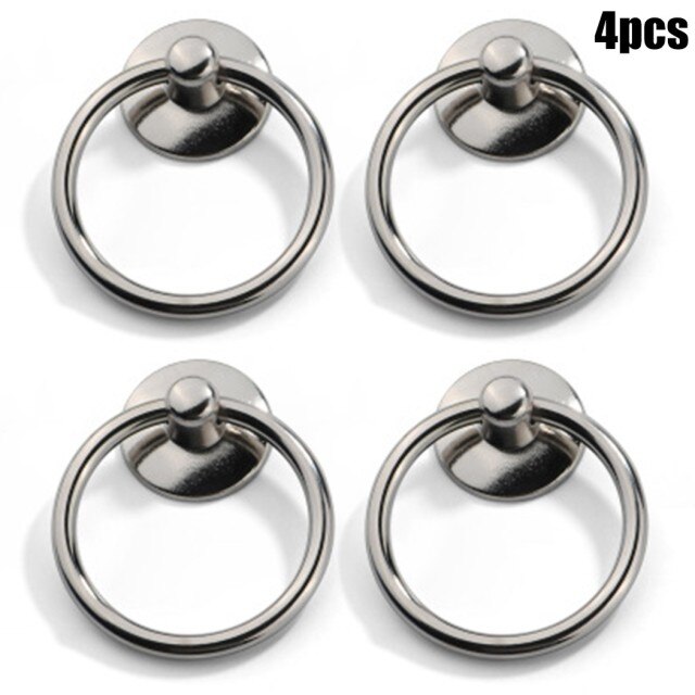 4pcs Finger Pull Swing Ring Kitchen Cabinet Drawer Cupboard Knob Handle Knob Pull Ring For Drawer Door Cabinet Bin Wardrobe: brushed