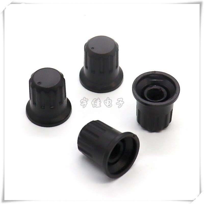 10 Stuk 17*17Mm Zwart Plastic Knop Bloem As Potentiometer Knop Cap Strohoed Type Knop Cap