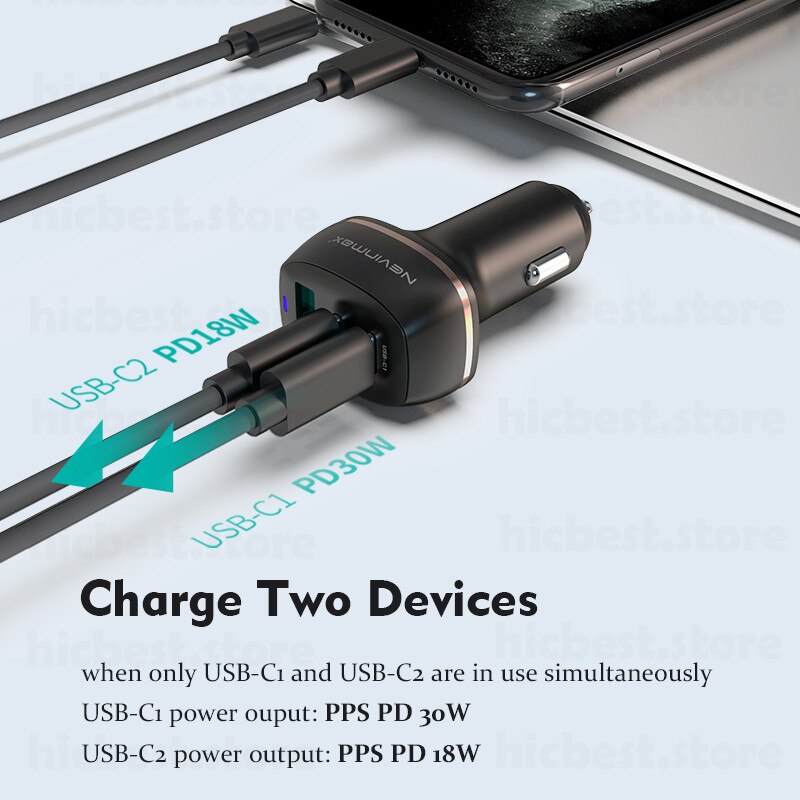 Cargador rápido de teléfono para coche, cargador de 48W PPS PD para Samsung S20 Note 20 Ultra Note10 QC 4,0 USB tipo C, para iPhone 12 SE 11 Macbook