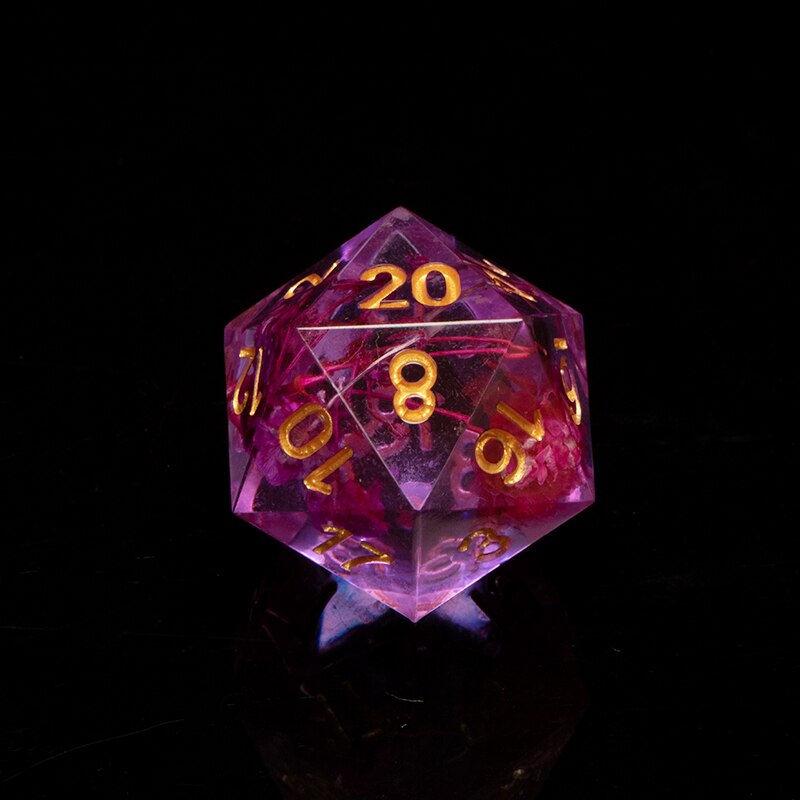 Kerwellsi Hars Dnd Dobbelstenen Set D &amp; D Dungeon En Dragon Handgemaakte Bloem Polyhedral Dice Scherpe Rand Voor Rpg D20 d12 D10 D8 D6 D6