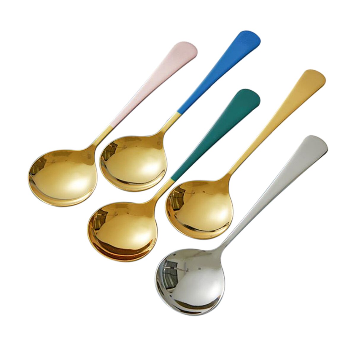 Large Soup Spoon, Stainless Steel Round Head Table Spoon Dinner Serving Accessories for Home Kitchen