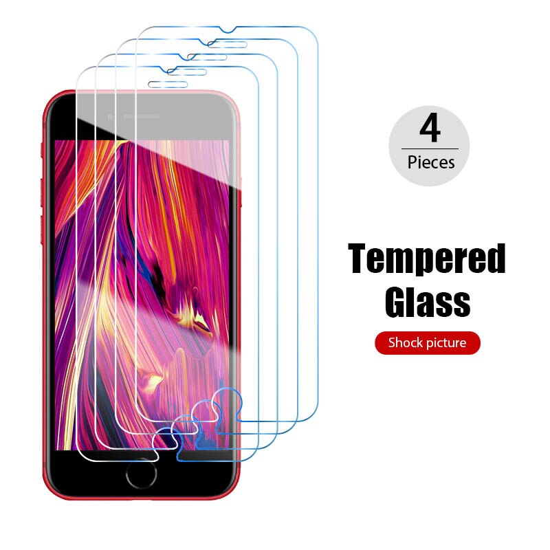 4 stück schutzglas für iphone 12, 11 pro, xs max ,  xr 7 8 6s plus, displayschutzfolie aus gehärtetem glas für iphone 11, 12 mini