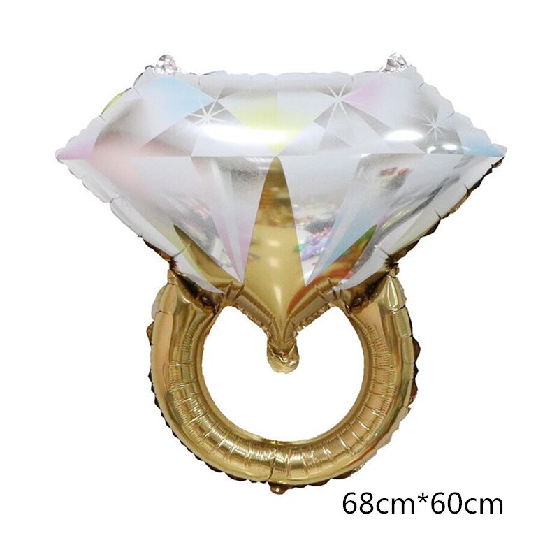 Diamond Ring Foil Balloons LOVE Ballon Inflatable Wedding Party Decoration Helium Air Ballon Valentines Day Bachelorette Supply: B
