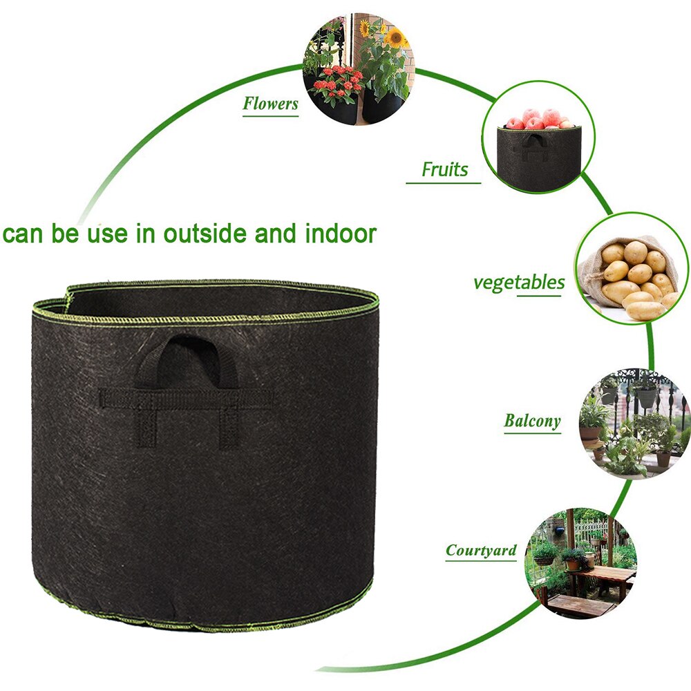 5/10/20 Gallon Grow Bag Non Woven Fabric Garden Plant Grow Bag Vegetable Flower Pot Potato Planting Supplies