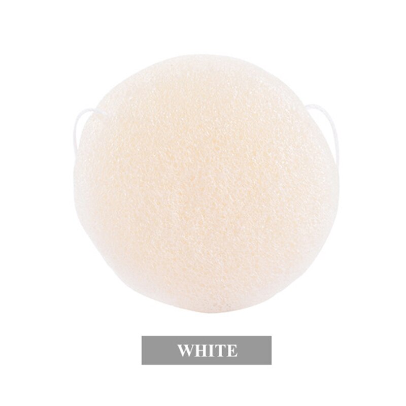 Natuur Ronde Vorm Konjac Spons Gezicht Spons Cosmetische Puff Herbruikbare Konjac Puff Facial Cleaner Huid Schoon: WHITE