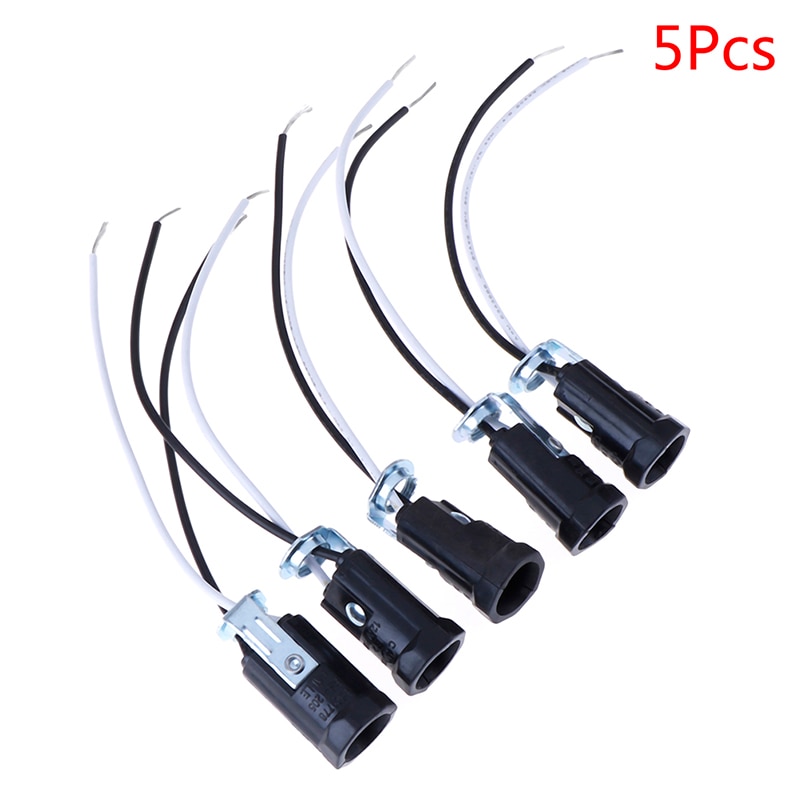 5Pcs/set Candelabra Base E12 Lamp Holder Light Sockets Keyless 20cm Wire Leads Accessories Bulb Lighting Replacement Parts