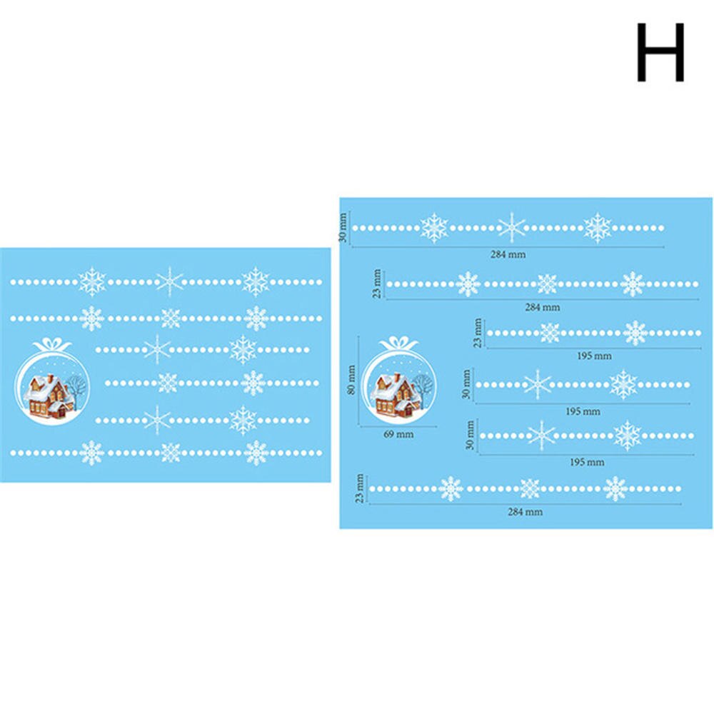 Plastic White Christmas Snowflakes Window Stickers Reusable Self-adhesive Home Decorations Winter Wall Decals for Kid's Room: H