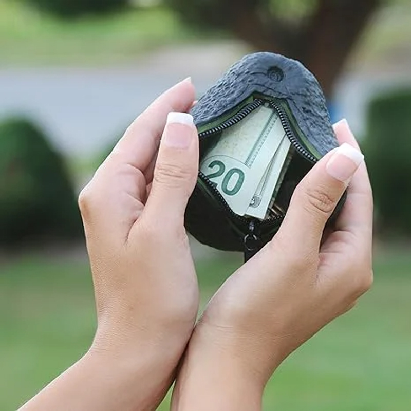 Avocado Shape Mini Coin Purse Wallet Bag Pouch Fun Novelty Portable Girls Handbag Storage Bag Zipper Pocket