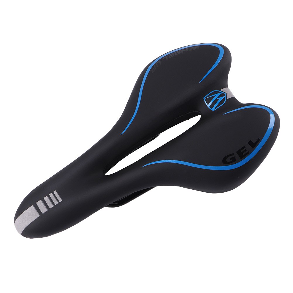 Vélo évidé selle vélo doux siège coussin vélo route de montagne réfléchissant Portable étanche à la poussière cyclisme pièces pour roue vers le haut: Bleu