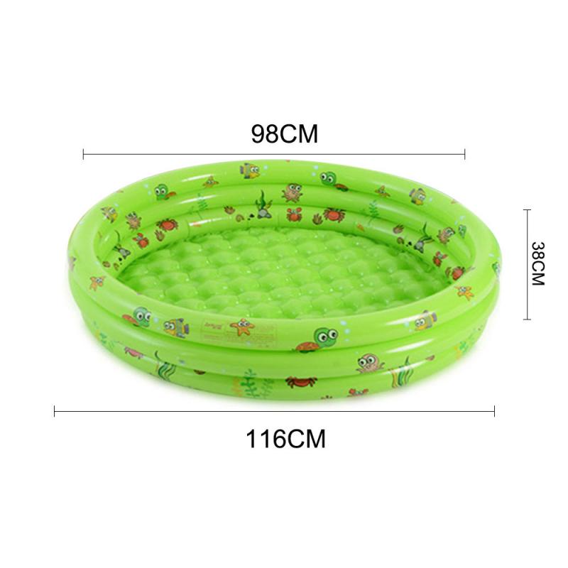 Verdickt Umwelt Freundliche PVC Aufblasbare Gedruckt Baby Kinder Schwimmen Pool Aufblasbare Runde Pool Wasser Spaß Spielzeug: green 130cm